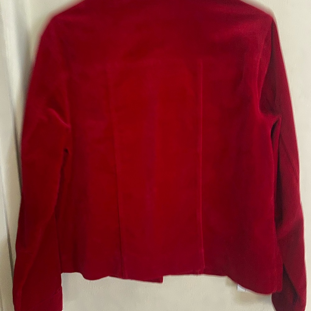 Red suede collared jacket - Picture 2 of 2